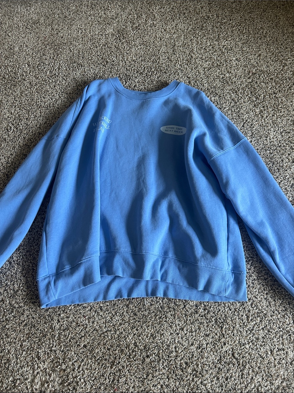 Blue football crew neck